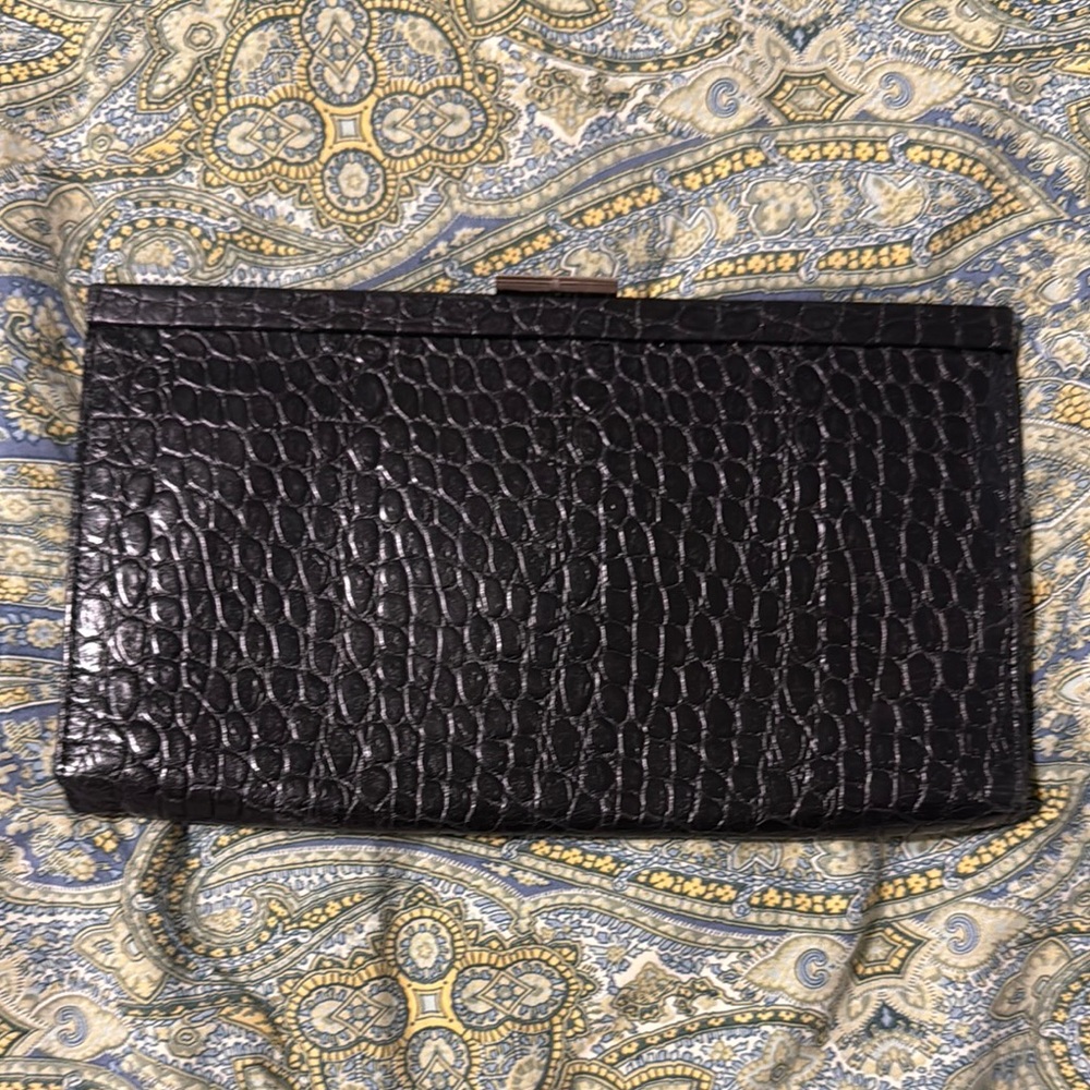 Banana Republic Vintage Black Embossed Clutch